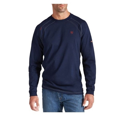 Ariat 10012256 Men's Navy Long Sleeve Flame Resistant Crew Shirt