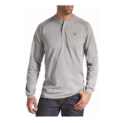 Ariat 10013519 Men's Silver Fox Long Sleeve Flame Resistant Henley Shirt