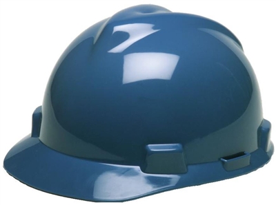 MSA 475359 Blue V-Gard Slotted Cap Style Hard Hat With Fas-Trac III Suspension