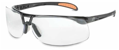 Uvex S4200HS Protege Safety Glasses - Clear Lens Polycarbonate, HydroShield Anti-Fog, Black Frame