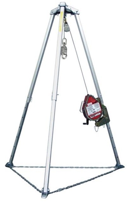 Miller MR100GC-Z7/100FT MightEvac Confined Space Self-Retracting Lifeline With Hoist - 100' Unit With Galvanized Wire Rope And 7' Tripod