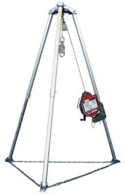 Miller MR130GC-Z7/130FT MightEvac Confined Space Self-Retracting Lifeline With Hoist - 130' Unit With Galvanized Wire Rope And 7' Tripod