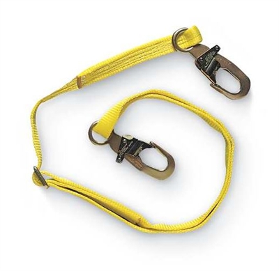 MSA 505204 6' Adjustable Single Leg Restraint Lanyard With RL20 Harness Connection And RL20 Anchorage Connection