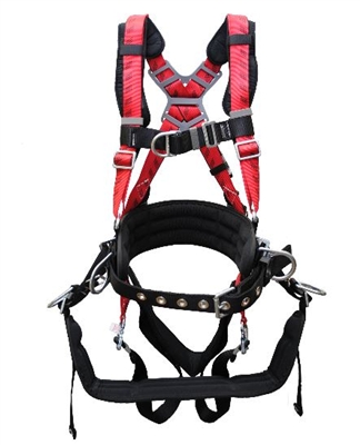 MSA 10052992 TechnaCurv Full-Body Harness - Standard Vest-Type With Shoulder Padding Secure-Fit Chest And Qwik-Fit Leg Buckles And (1) Back D-Ring