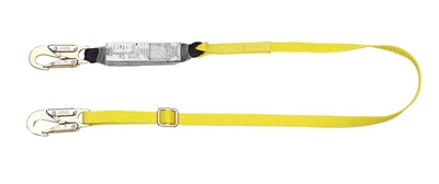 MSA 10072474 Single Leg Adjustable Workman Shock-Absorbing Lanyard With LC Harness Connection And LC Anchorage Connection