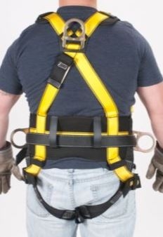 MSA 10072491 Workman Harness - Standard With Qwik-Fit Chest And Tongue Leg Buckles With Back And Hip Attach