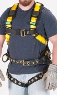MSA 10072494 Workman Harness - XS With Qwik-Fit Chest And Tongue Leg Buckles With Back And Hip AttachmentAnd Integral Back Pad And Tool Belt