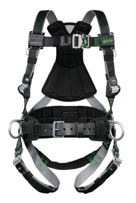Miller RDT-QC-BDP/UBK Revolution Harness With DualTech Webbing - With Quick-Connect Buckle Legs, Removable Belt And Side D-Rings/Pads