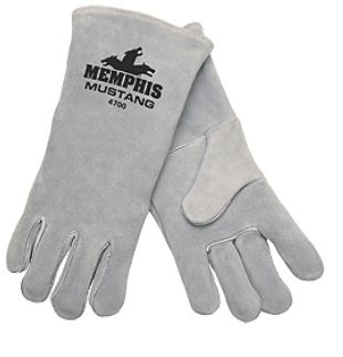 MCR 4700 Mustang Side Leather Welder's Glove - Gray Premium Select Leather