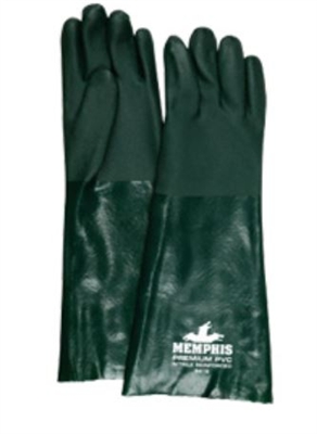 MCR 6418 Nitrile Reinforced Double Dipped PVC Glove With Green 18