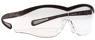 North Safety T65005 Lightning Series Safety Glasses - Clear Lens Black Frame