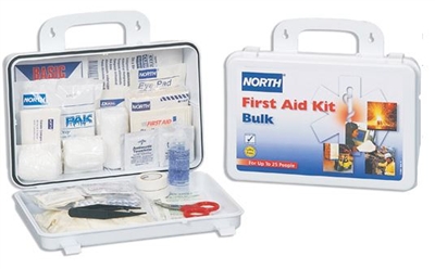 North Safety 019702-0002L Plastic Bulk First Aid Kit - 25 Person