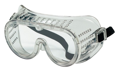 Crews 2220R Stryker General Purpose Safety Goggle - Regular Clear Perforated With Rubber Strap