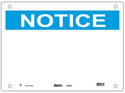 Guardian Extreme S20000 Notice Sign
