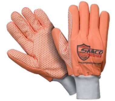Southern Glove SIG006O Sarco Impact Orange Dot Canvas Outer Glove - Fluorescent Orange Fingers