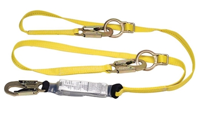 MSA 10072473 Twin Leg Tie-Back Workman Shock-Absorbing Lanyard With LC Harness Connection And (2) LC Anchorage Connection