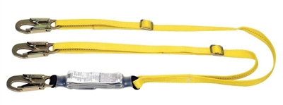 MSA 10073708 Twin Leg Adjustable Workman Shock-Absorbing Lanyard With LC Harness Connection And (2) GL3100 Anchorage Connection