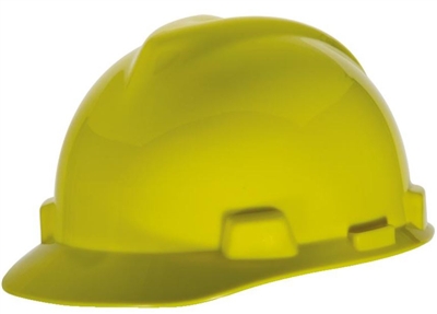 MSA 463944 Yellow V-Gard Slotted Cap Style Hard Hat