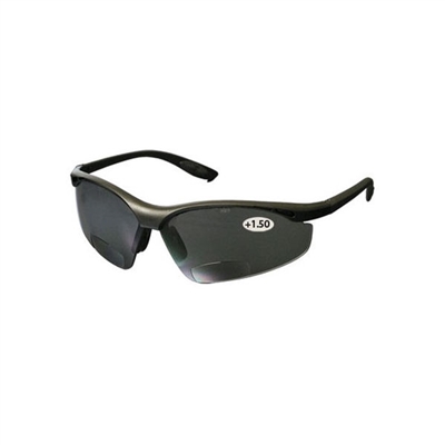 PIP 250-25-0115 Mag Readers Semi-Rimless Safety Readers with Black Frame, Gray Lens and Anti-Scratch Coating - +1.50 Diopter