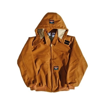 RASCO FR3507BN Flame Resistant Brown Duck Hooded Jacket With Quilted Lining