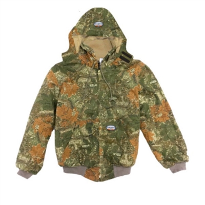 RASCO FR3504CC Flame Resistant Camo Duck Hooded Jacket With Quilted Lining